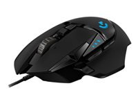 Logitech G G502 HERO – Gaming-Maus – Kabelgebunden (USB‑A), 25600 DPI, RGB-Beleuchtung, rechts, Schwarz