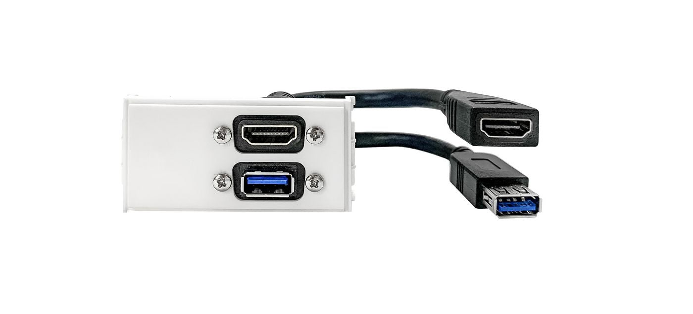 Vivolink WI221295 – Wandplatte, 1× HDMI, 1× USB-A, USB 3.2 Gen 1, Weiss