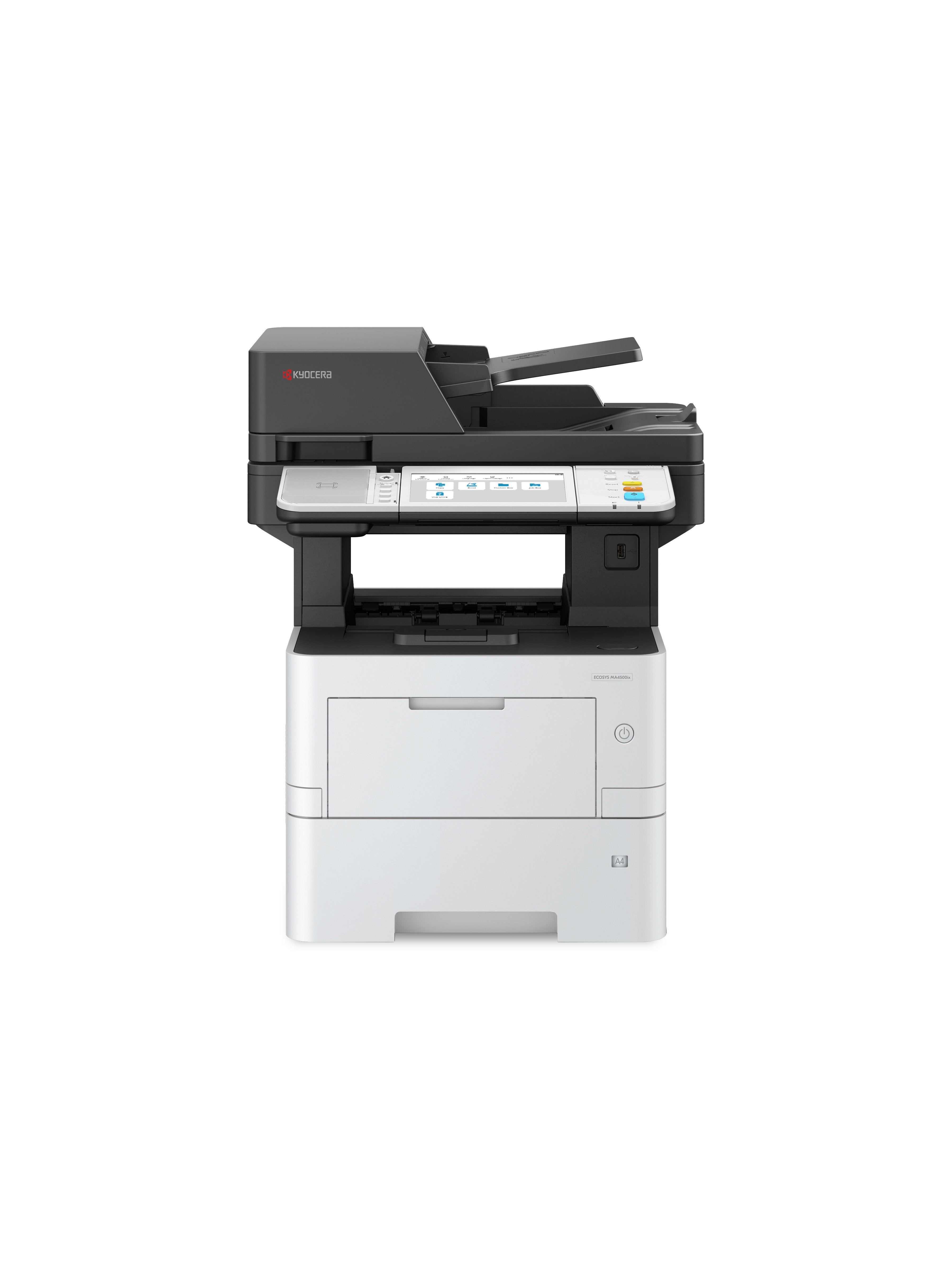 Kyocera ECOSYS MA4500ix – S/W Laser-MFP A4, 3-in-1 – USB/LAN – Duplex, Duplex-ADF, 75 Blatt ADF – 45 ppm S/W
