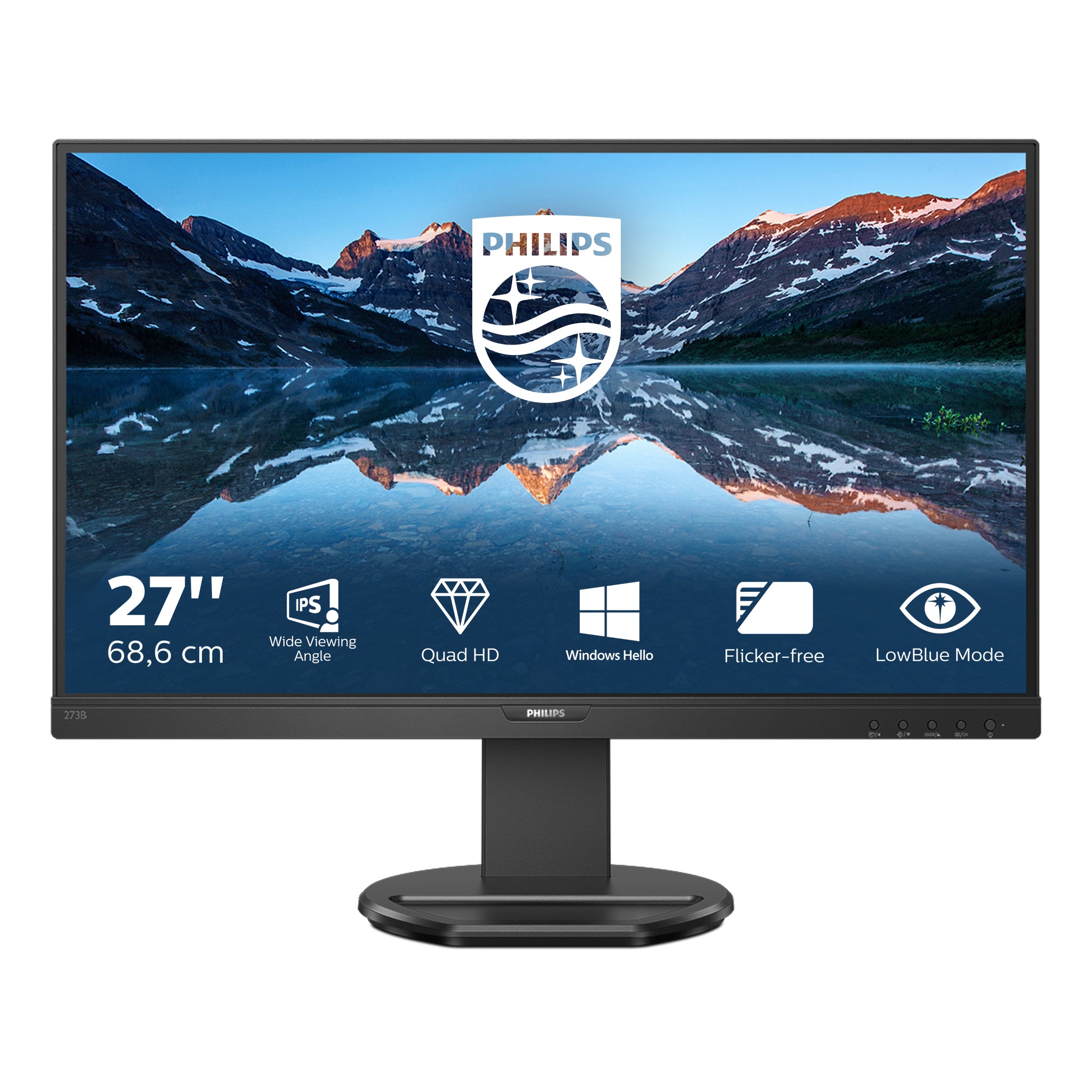Philips 276B9/00 – Monitor, 27", IPS, 75 Hz, 350 cd/m², USB-C, Lautsprecher, VESA 100 × 100, Schwarz