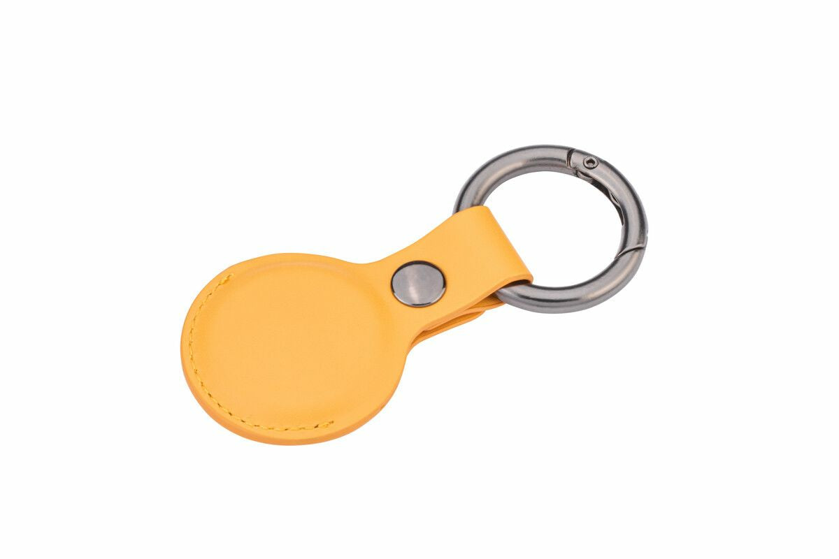 TROIKA Schlüsselanhänger für AirTag – Kunstleder, Orange, 88 × 40 × 8 mm