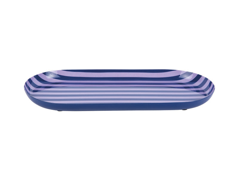 present time Serviertablett Animado – 38 × 18 × 2,5 cm, Eisen, Blau/Violett