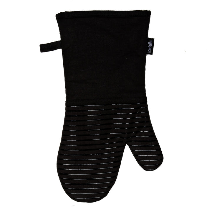 Ladelle Lennox – Ofenhandschuh 18 × 36 cm, Silikon, schwarz, 2 Stk.