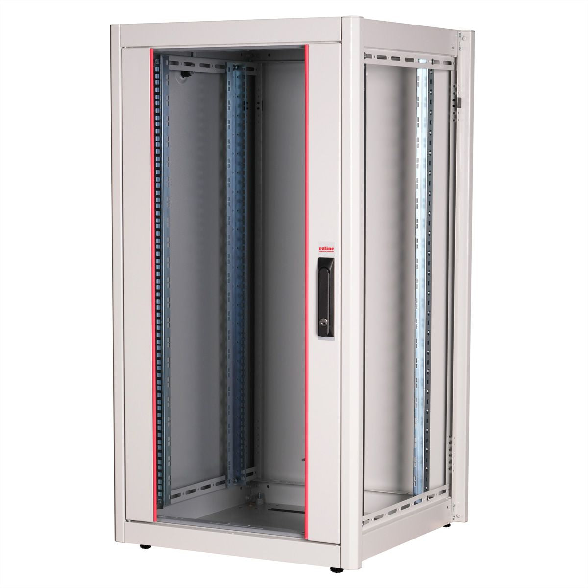 ROLINE Basic – 19" Netzwerkschrank 22U, IP20, abschliessbar, 600 × 600 × 1125 mm, lichtgrau, Stahl