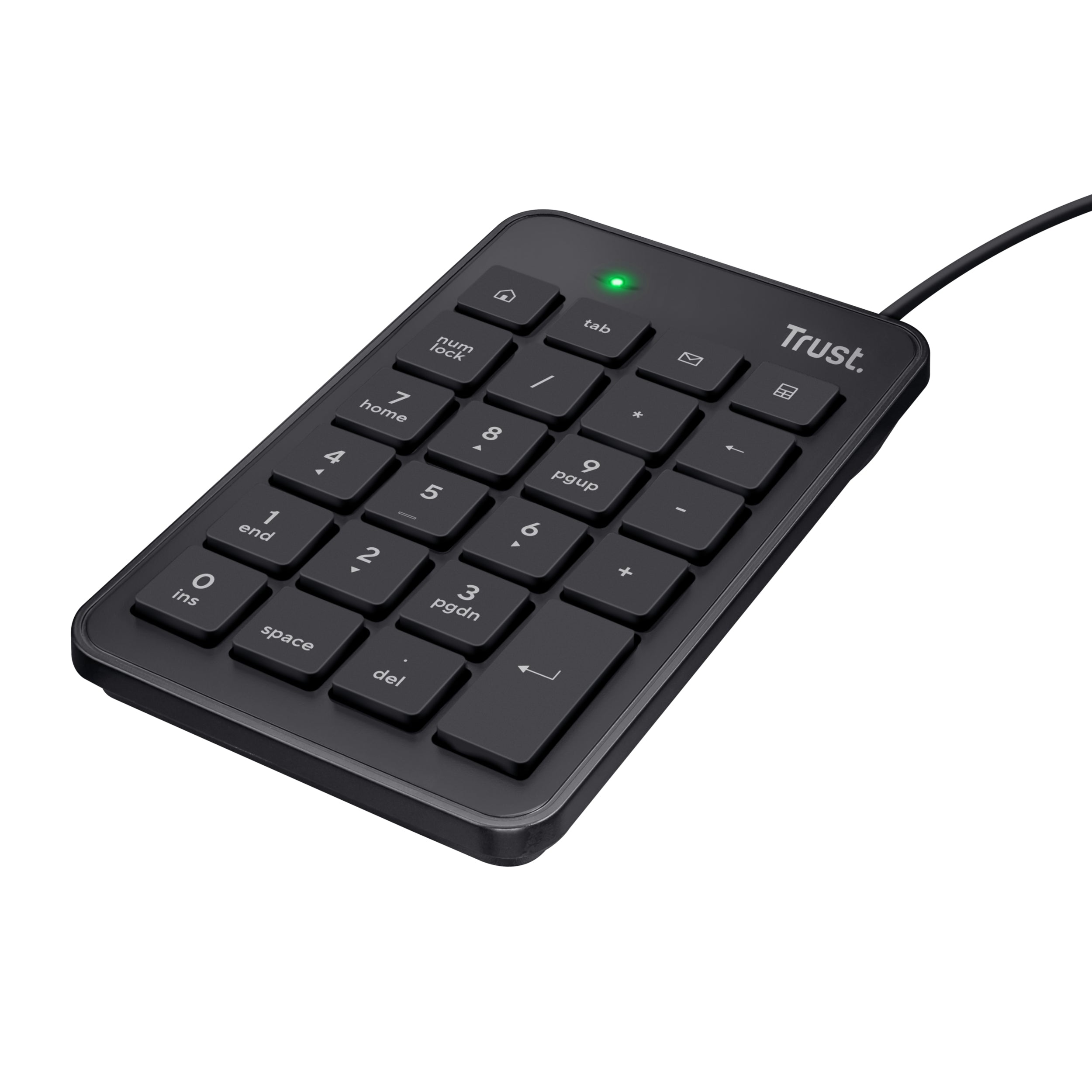 Trust Xalas – Ziffernblock – kabelgebunden (USB), Kabel 1,5 m – schwarz – für Laptop/PC
