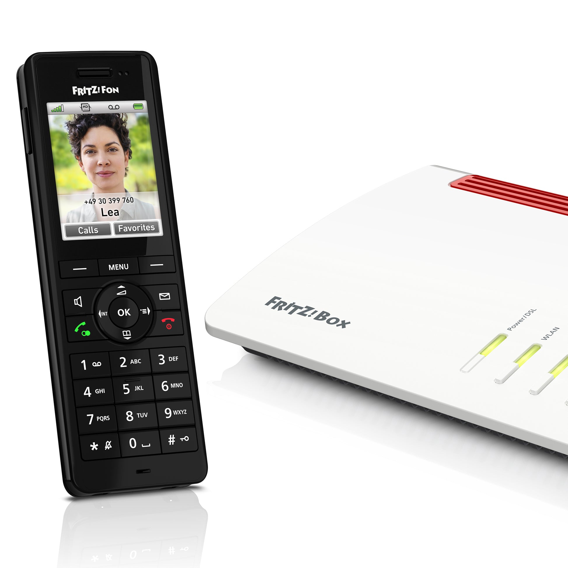 FRITZ! AVM FRITZFon X6 – DECT-Telefon nur Mobilteil, mit Anrufbeantworter, Freisprechen, für FRITZBox/DECT-Basisstation, schwarz