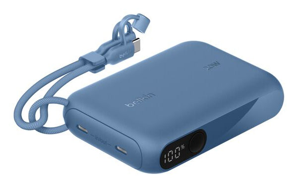 Belkin Powerbank 10000 mAh, PD 20 W, mit Display, Blau