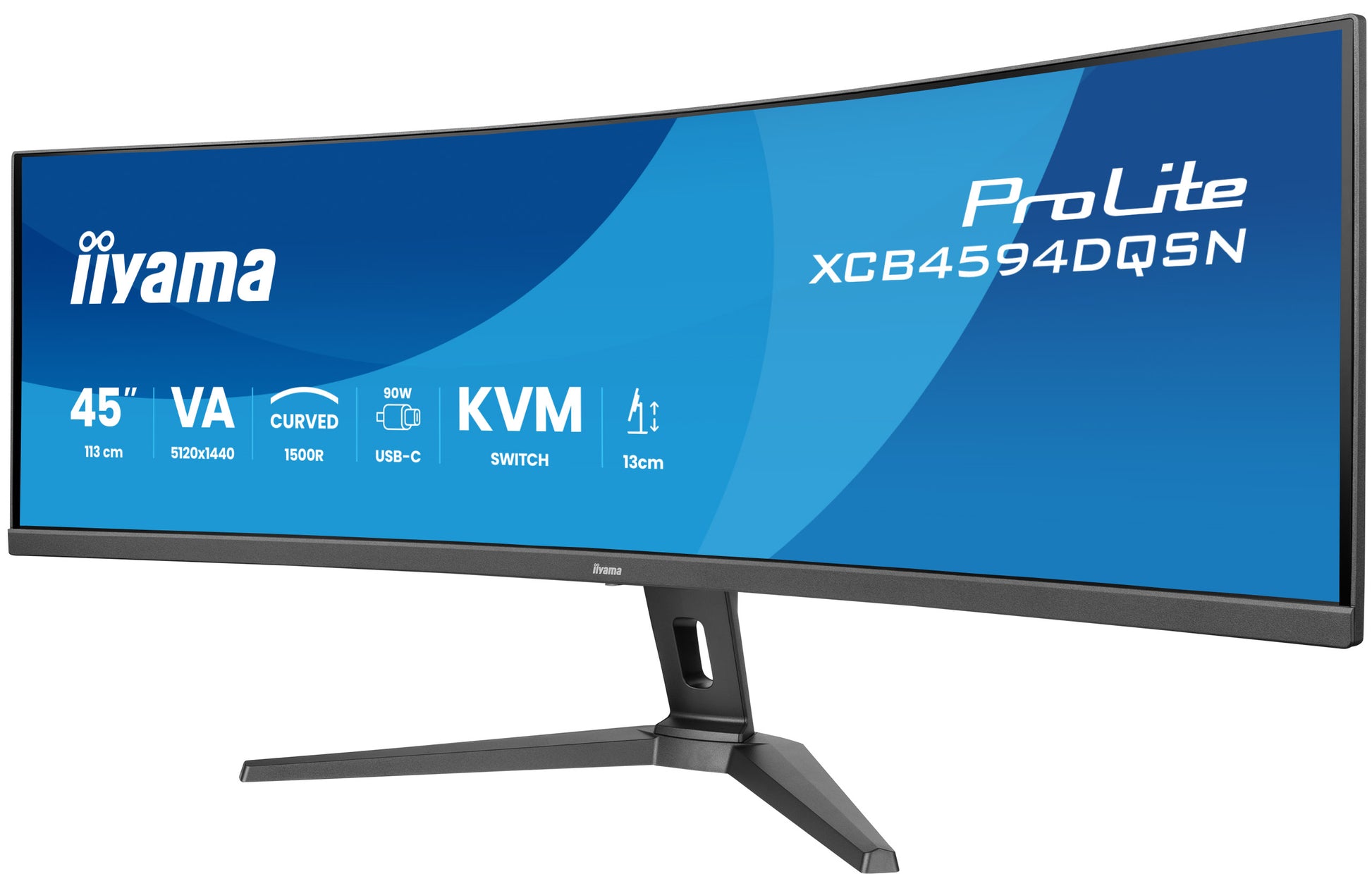 iiyama ProLite 44,5 Business – Monitor, 44,5" 5120 × 1440 (DQHD), VA, 165 Hz, 450 cd/m²