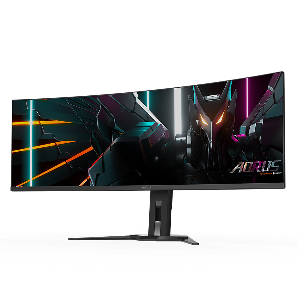 GIGABYTE AORUS CO49DQ – Monitor, 49" 5120 × 1440 (DQHD), OLED, 144 Hz, 250 cd/m², KVM, VESA 100 × 100, Schwarz