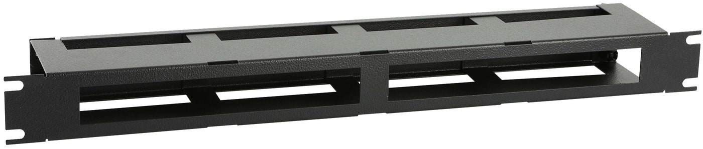 Lanview Kabelmanagementtafel – 1U, 19", mit Abdeckung, Schwarz, 482×75×44 mm