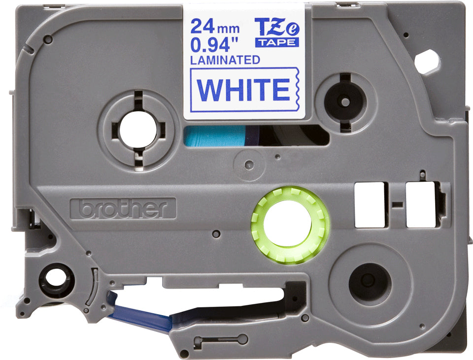 Brother Schriftband – 24 mm × 8 m, weiss, blau, TZe