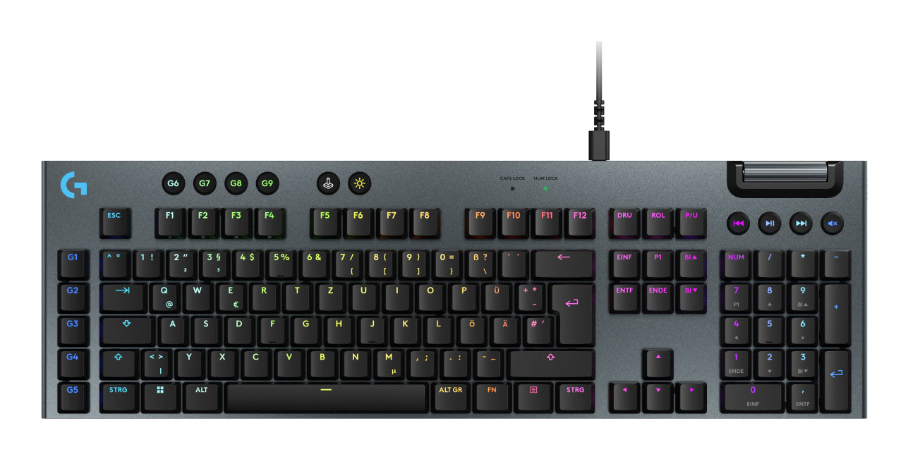 Logitech G G915 X – Gaming-Tastatur – Mechanisch, RGB – Kabelgebunden, USB-A – QWERTZ (DE) – Schwarz