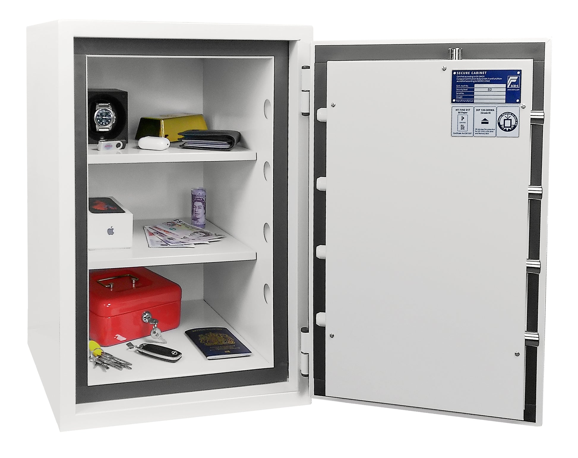 Phoenix Safe Co. Phoenix Dokumentenschutz-Tresor Fortress SS1463E – Elektronikschloss – 53 l – 60 Minuten Feuerschutz – Bodenmontage