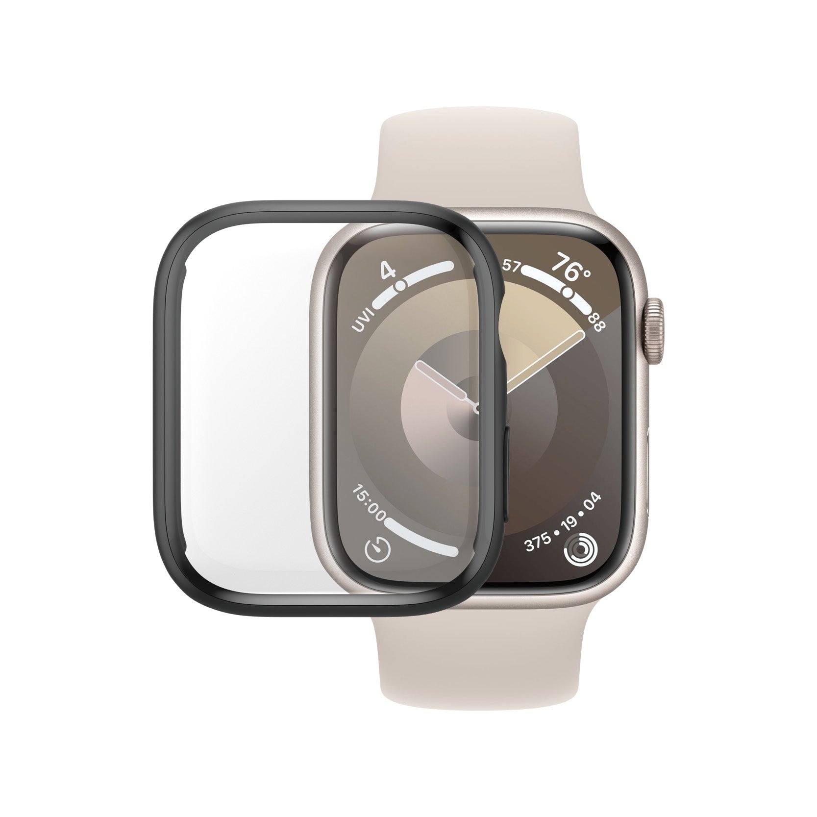 PanzerGlass Displayschutz – für Apple Watch Series 9 (45 mm), Hartglas, Schwarz – 1er-Pack