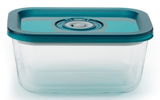 Solis Vakuumiercontainer – 700 ml, Borosilikatglas, Grün/Transparent, für Vakuumiergeräte