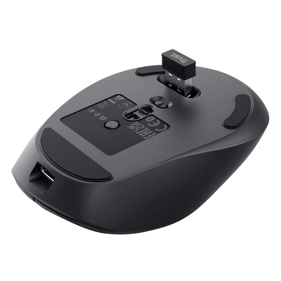 Trust Zevo – Maus – Kabellos (Bluetooth/2,4 GHz), rechts, Schwarz