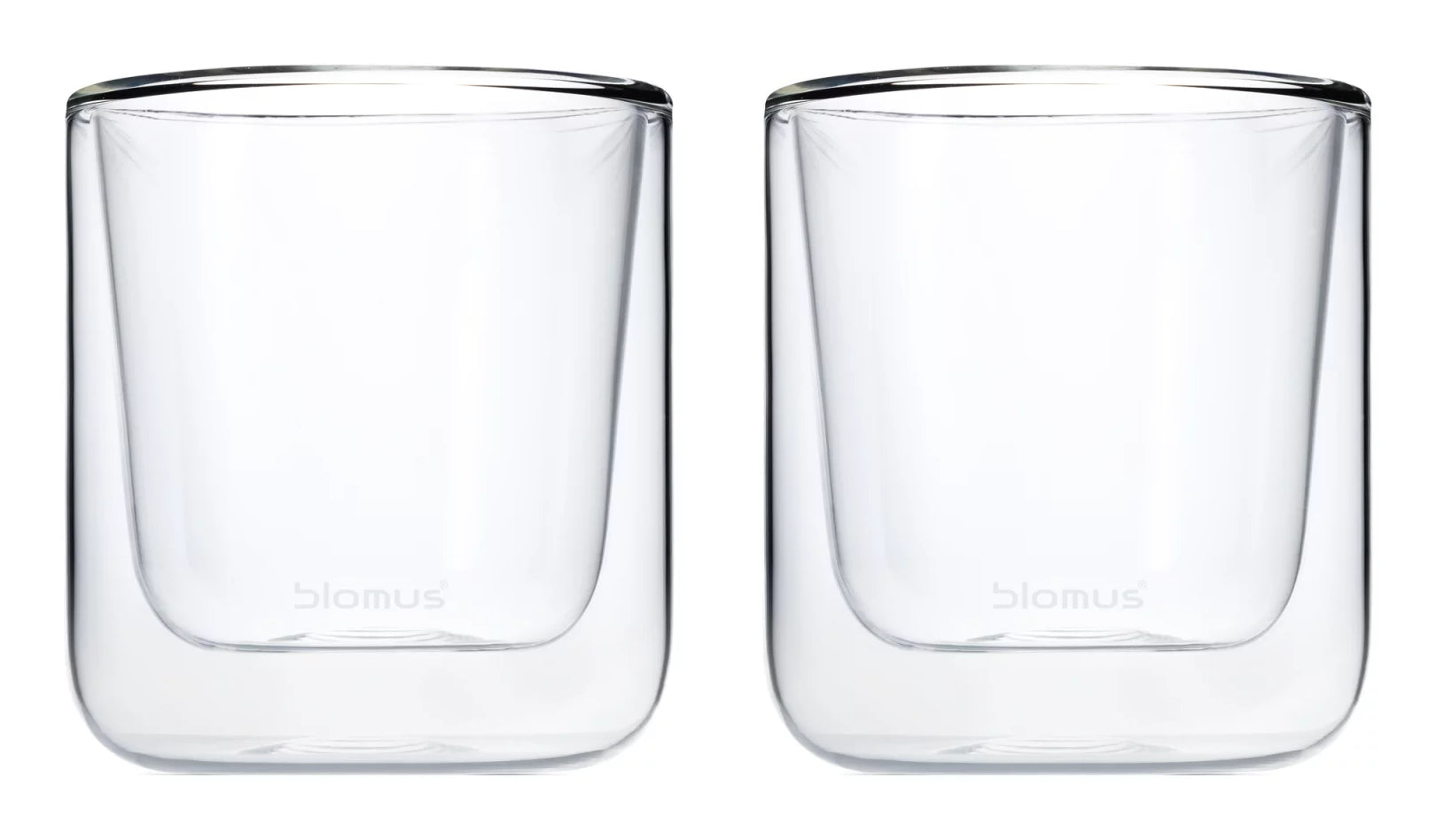 Blomus Kaffeeglas Nero – 2er Set, 200 ml, Ø 7,6 cm, H 8,5 cm, Glas, doppelwandig, spülmaschinenfest