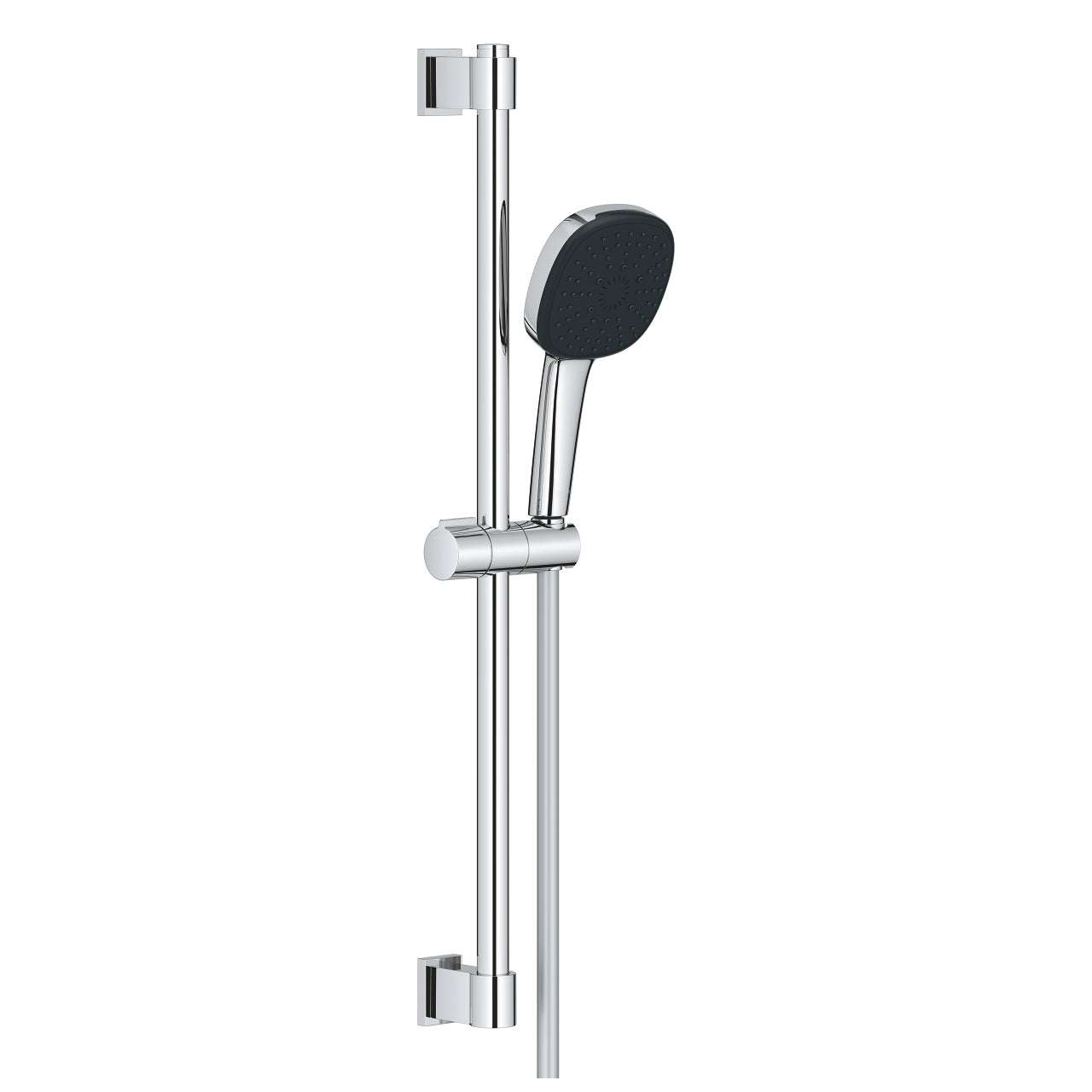 GROHE Duschsystem Vitalio Comfort 110 – 175 cm Schlauch, Metall, 3 Strahlarten, Chrom