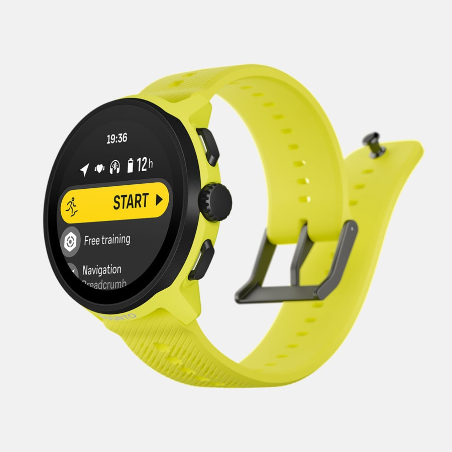 Suunto Run 46 mm GPS – Polyamid/Stahl Schwarz, Sportband, Limette, 50 m, für Android