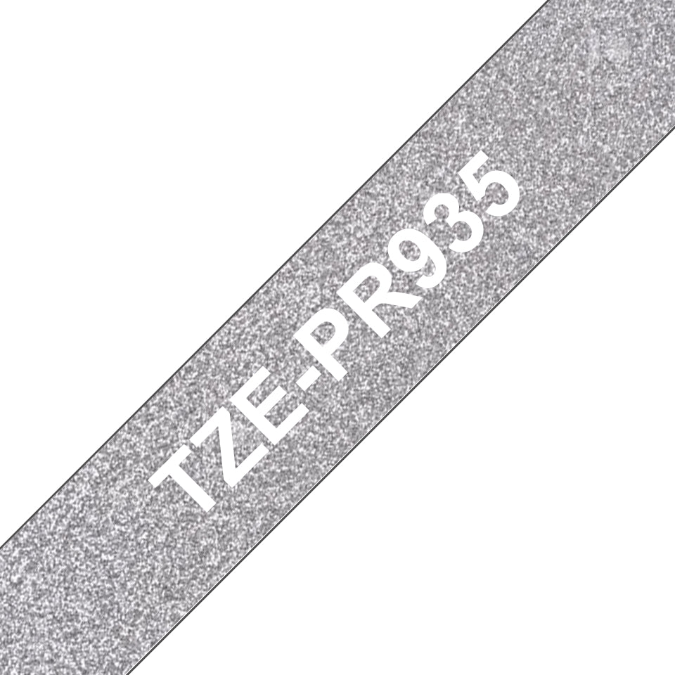 Brother Schriftband – 12 mm × 8 m, silber, weiss