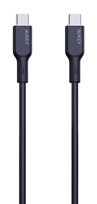 AUKEY USB-C-auf-USB-C-Kabel – USB 2.0 (480 Mbit/s) – 1 m – PD 100 W – Silikon – Schwarz