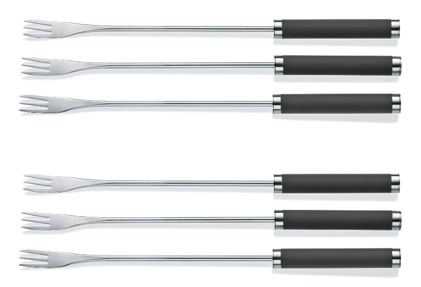 Kela Montana – Fonduegabel 24,5 cm, Edelstahl, schwarz, 6er-Set