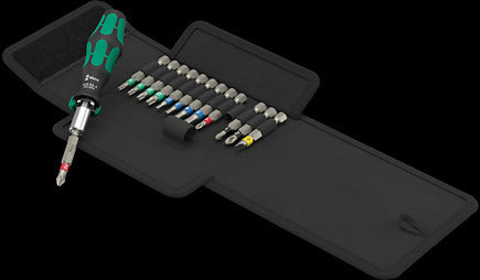 Wera Kraftform Kompakt – Schraubenzieher-Set, 14-teilig, mit Ratsche, magnetisch, Etui, 05051060001