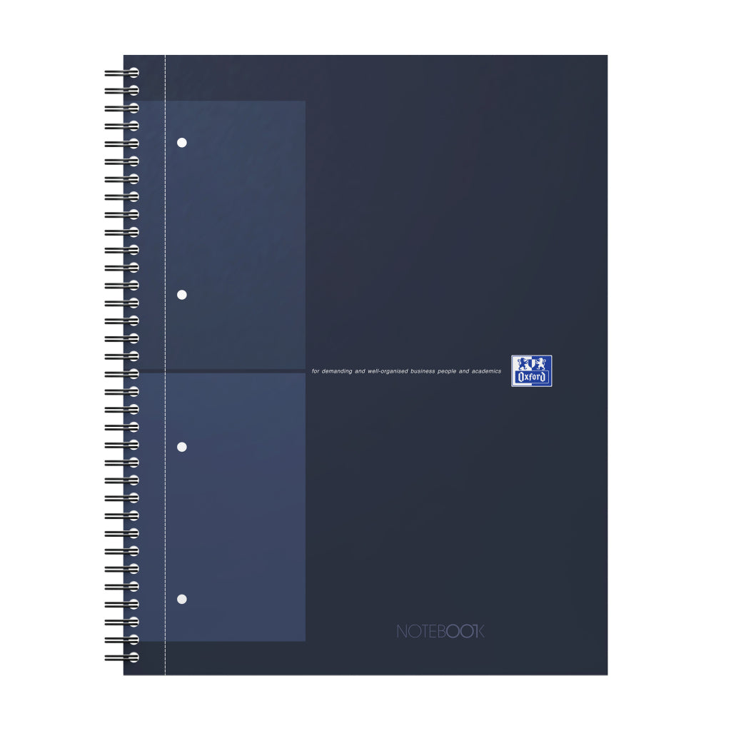Oxford Collegeblock – A4+ – 80 Blatt – 80 g/m² – Doppelspirale, mikroperforiert, Kopfzeile – Dunkelblau