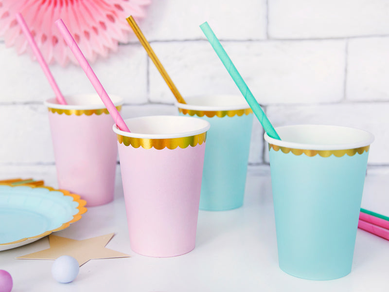 PartyDeco Trinkbecher, Papier/Karton – 2,2 dl, Rosa – 6 Stk.