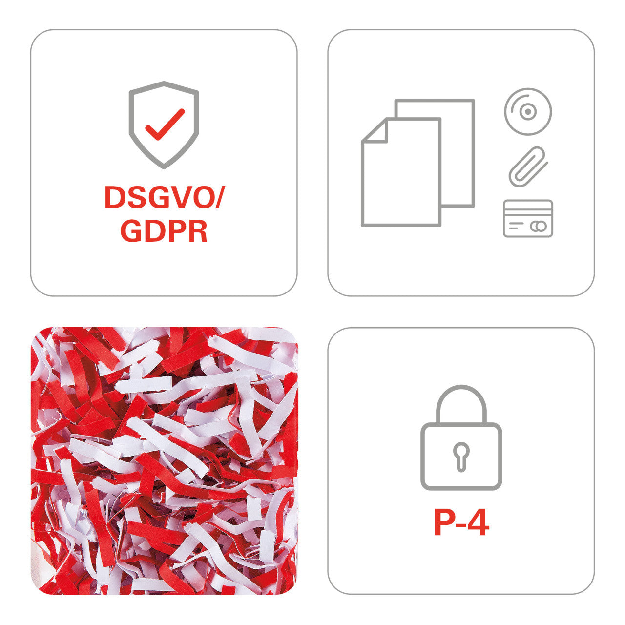 HSM PURE 630 – Aktenvernichter, DIN P-4, Partikelschnitt 4,5 × 30 mm, 130 l, CDs, Kreditkarten