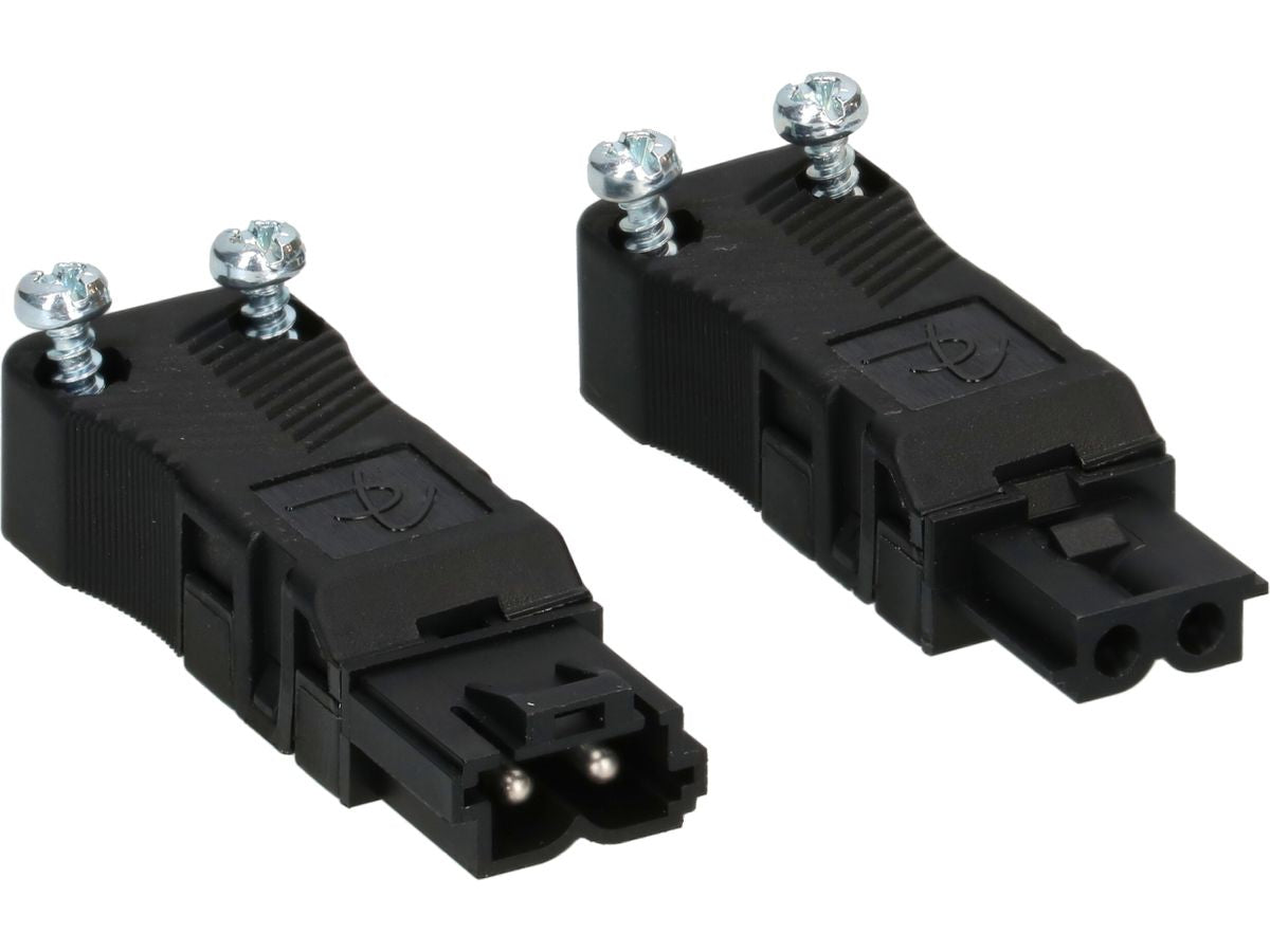 Max Hauri AG Max Hauri AC 164 Montagestecker – 2-polig, 16 A, 250 V, IP20, 18,4 × 51,1 mm, Schwarz