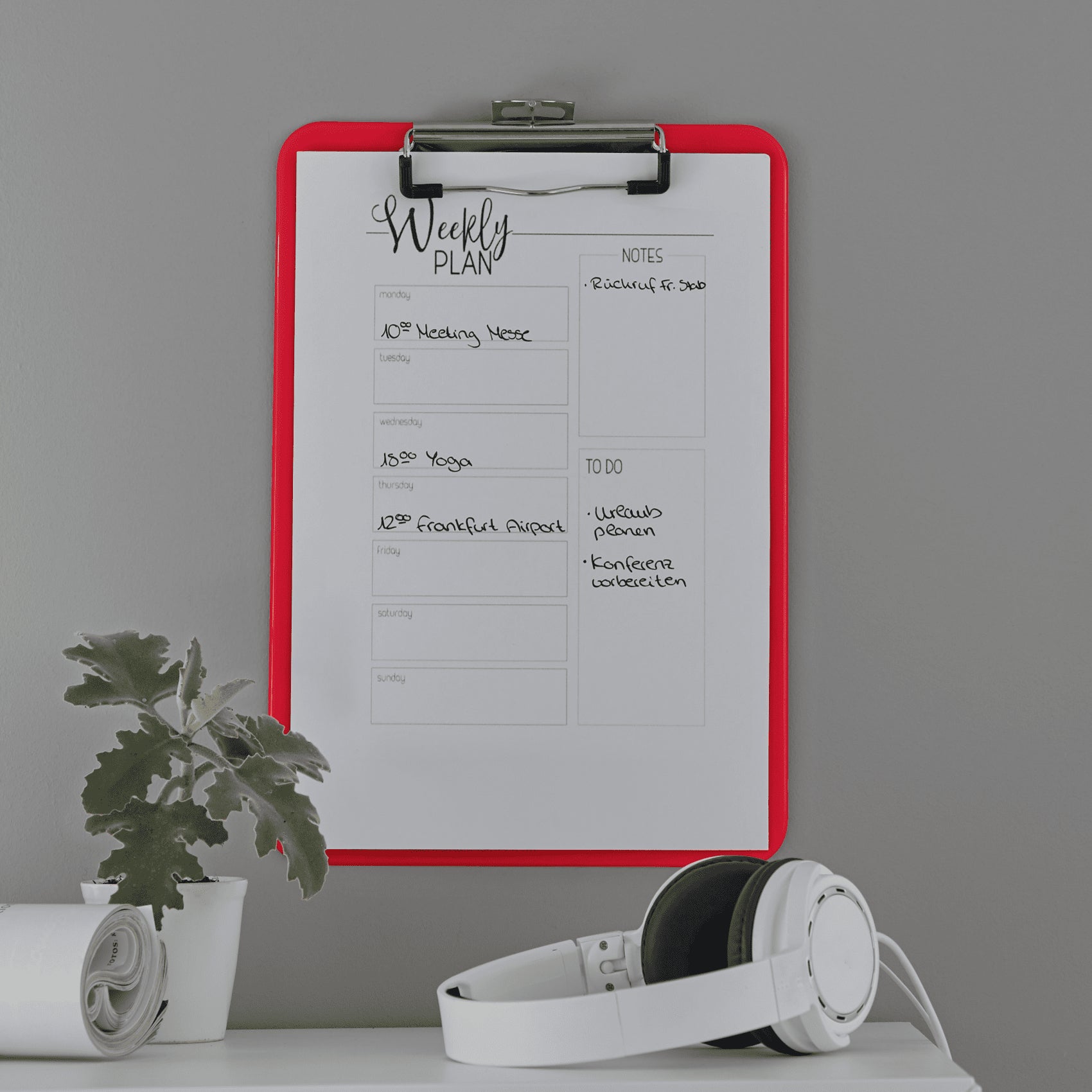 Leitz WOW Klemmbrett A4 – Kunststoff (PS), rot – bis 80 Blatt