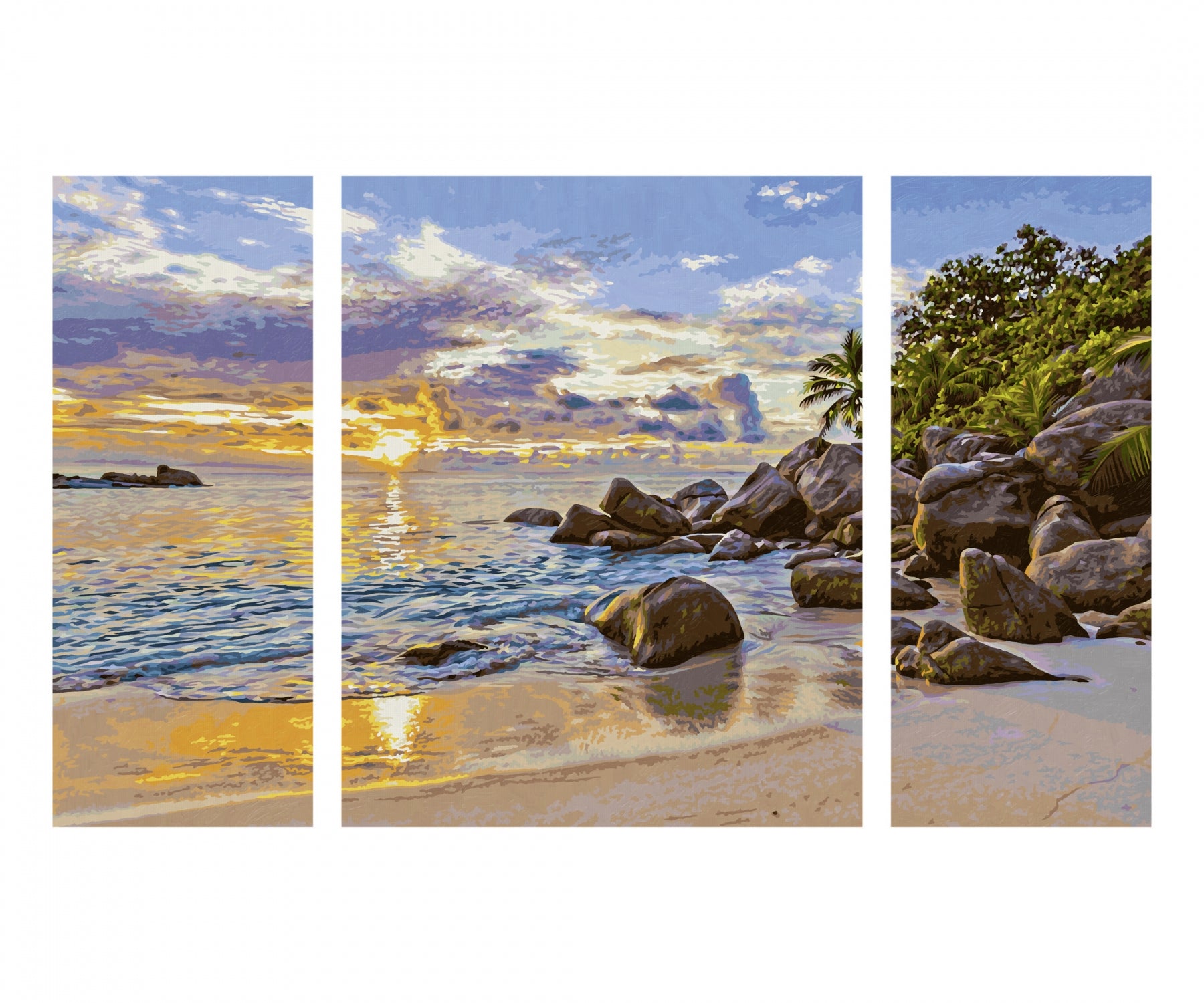 Schipper Malen-nach-Zahlen-Set – Abendstimmung im Paradies – 3-teilig, 80 × 50 cm – ab 14 Jahren