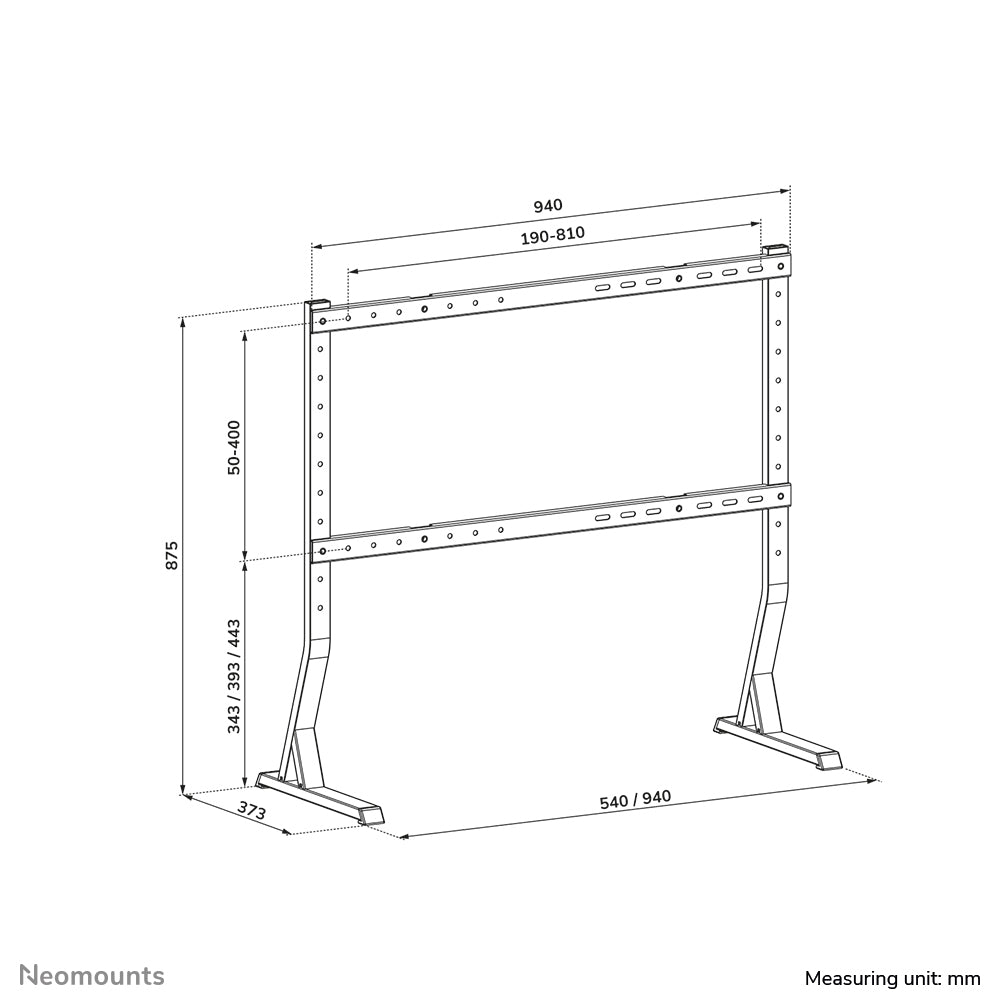 Neomounts DS45-430BL18 – Max. 2,29 m Bildschirmdiagonale, Höhenverstellung 0-100 mm