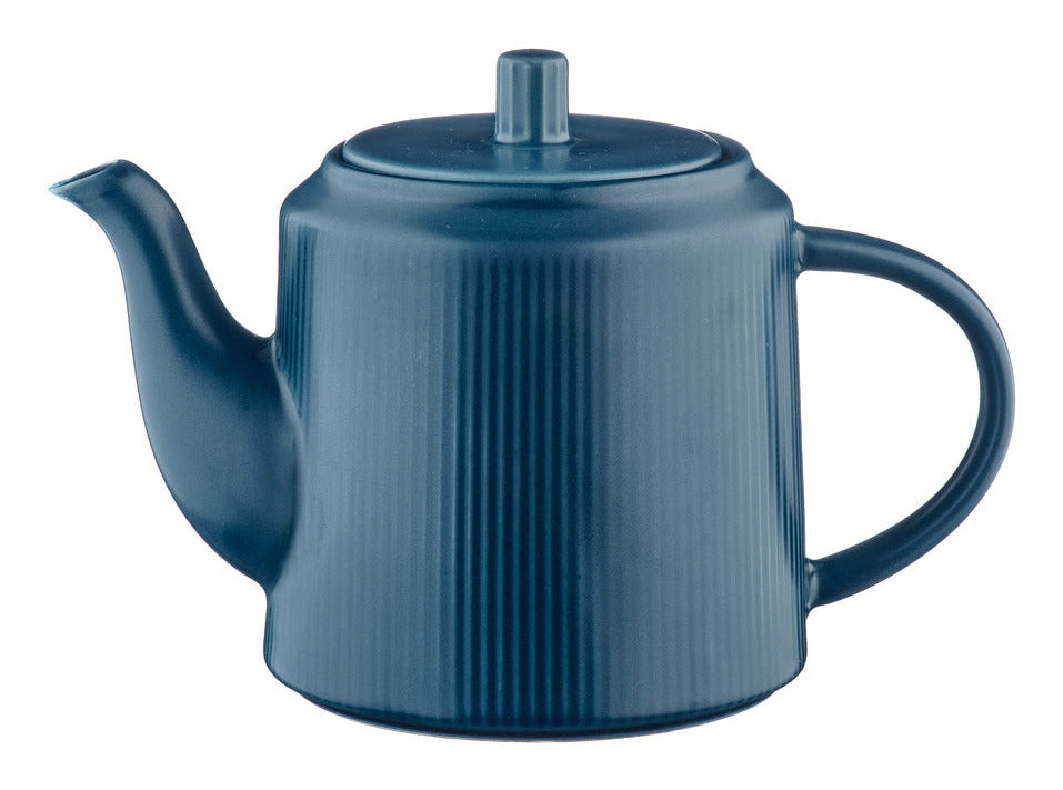 Björn SCANDI Teekanne – 1,3 l, Steinzeug, Marineblau