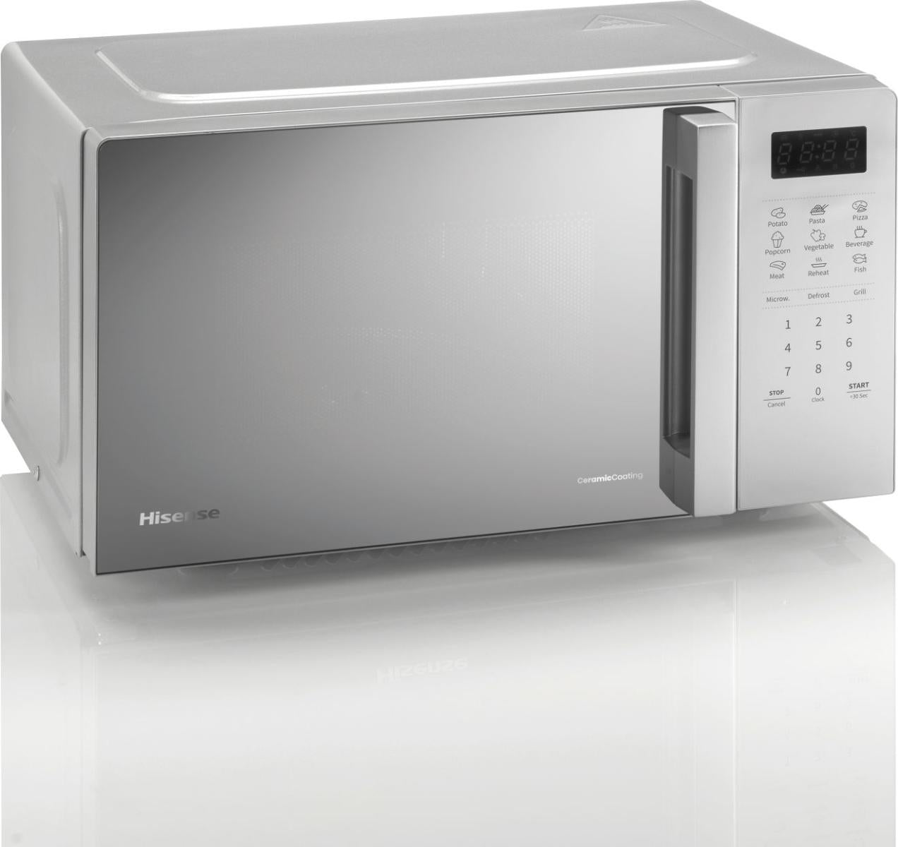 Hisense Kombi-Mikrowelle H20MOMS4HG – 20 l, Grill & Keramikboden, 700 W – Silber