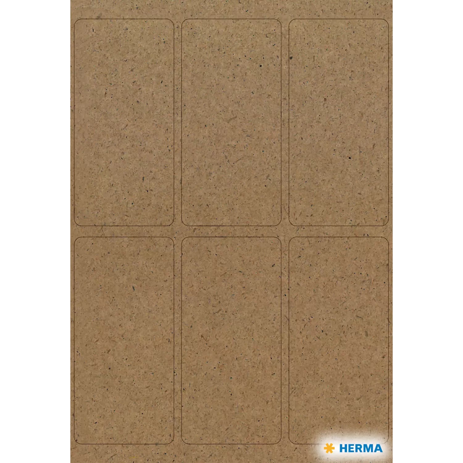 HERMA Haftetiketten – rechteckig 26 × 54 mm, permanent, braun, 4 Blatt (24 Stk.)