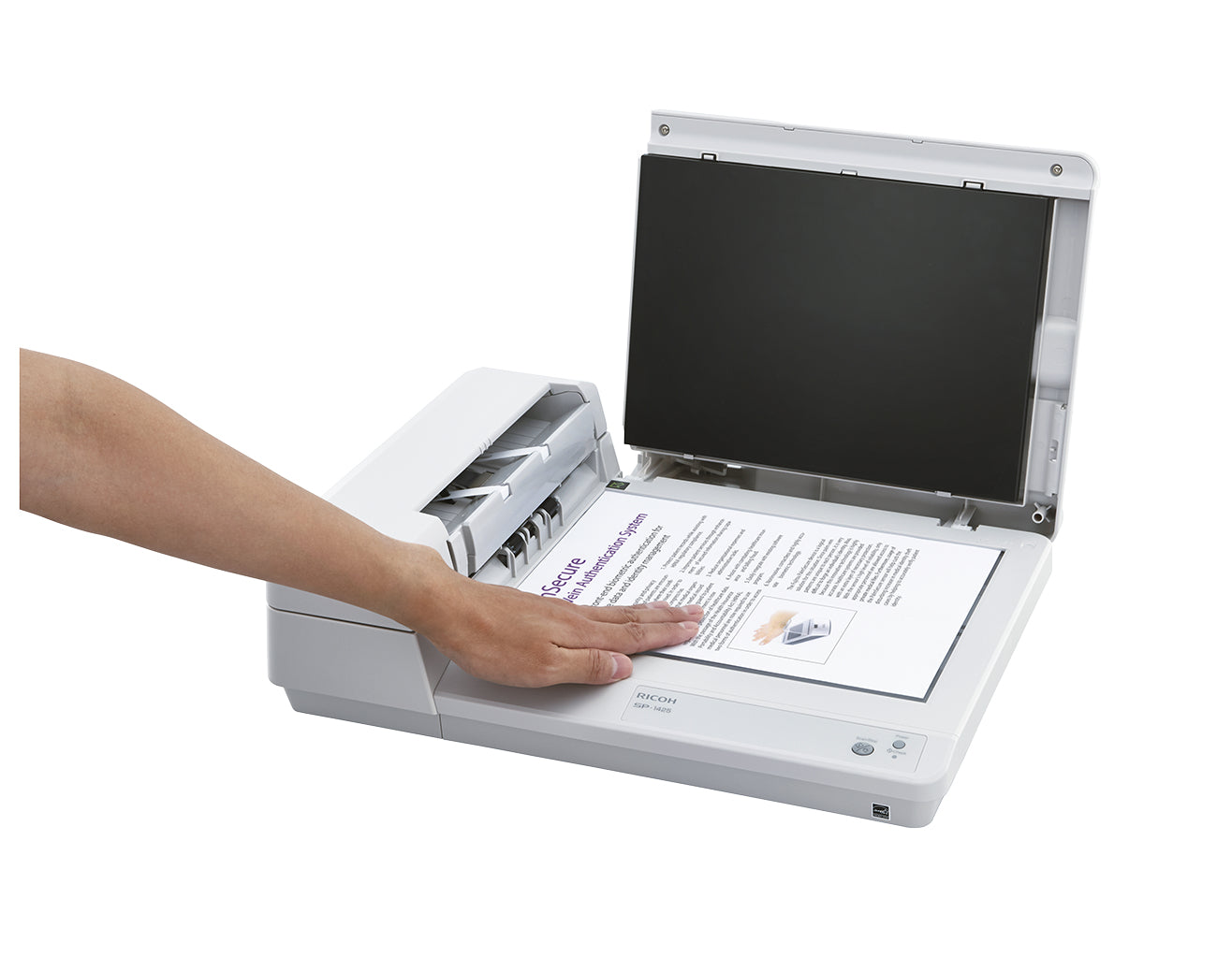 Ricoh SP-1425 – Flachbett + ADF, A4, Duplex, 25 ppm, ADF 50 Blatt, USB