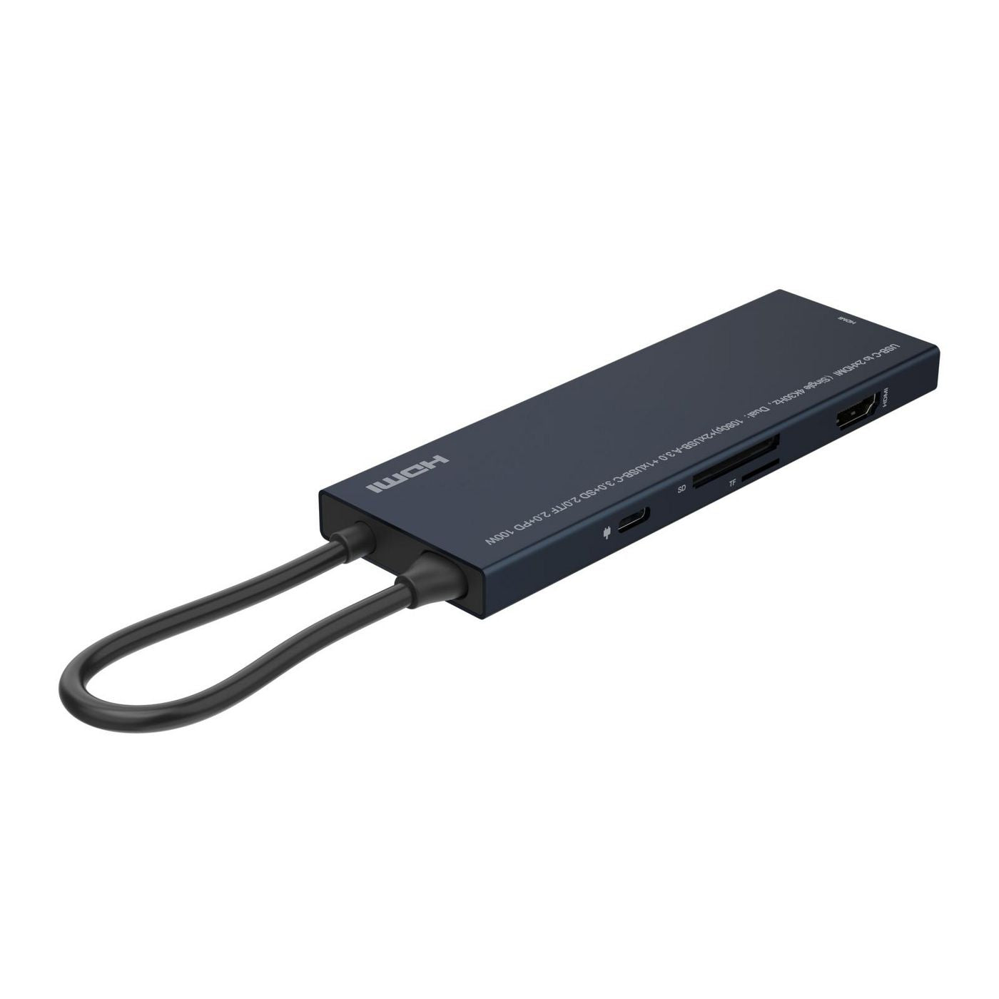 Microconnect Multiport-Adapter – USB-C, 2× HDMI, 2× USB-A, 100 W PD, für Windows