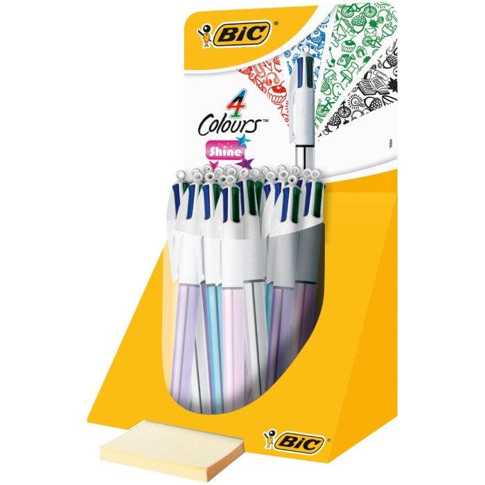 BIC Kugelschreiber – pink, violett, silber und türkis, Kunststoff