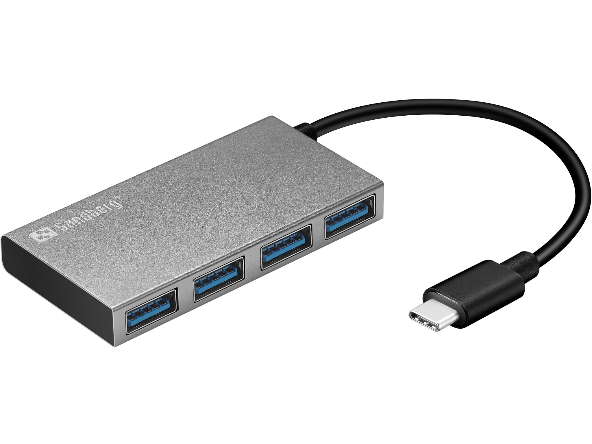 Sandberg USB-Hub – USB-C, 4× USB-A, für Windows/Mac