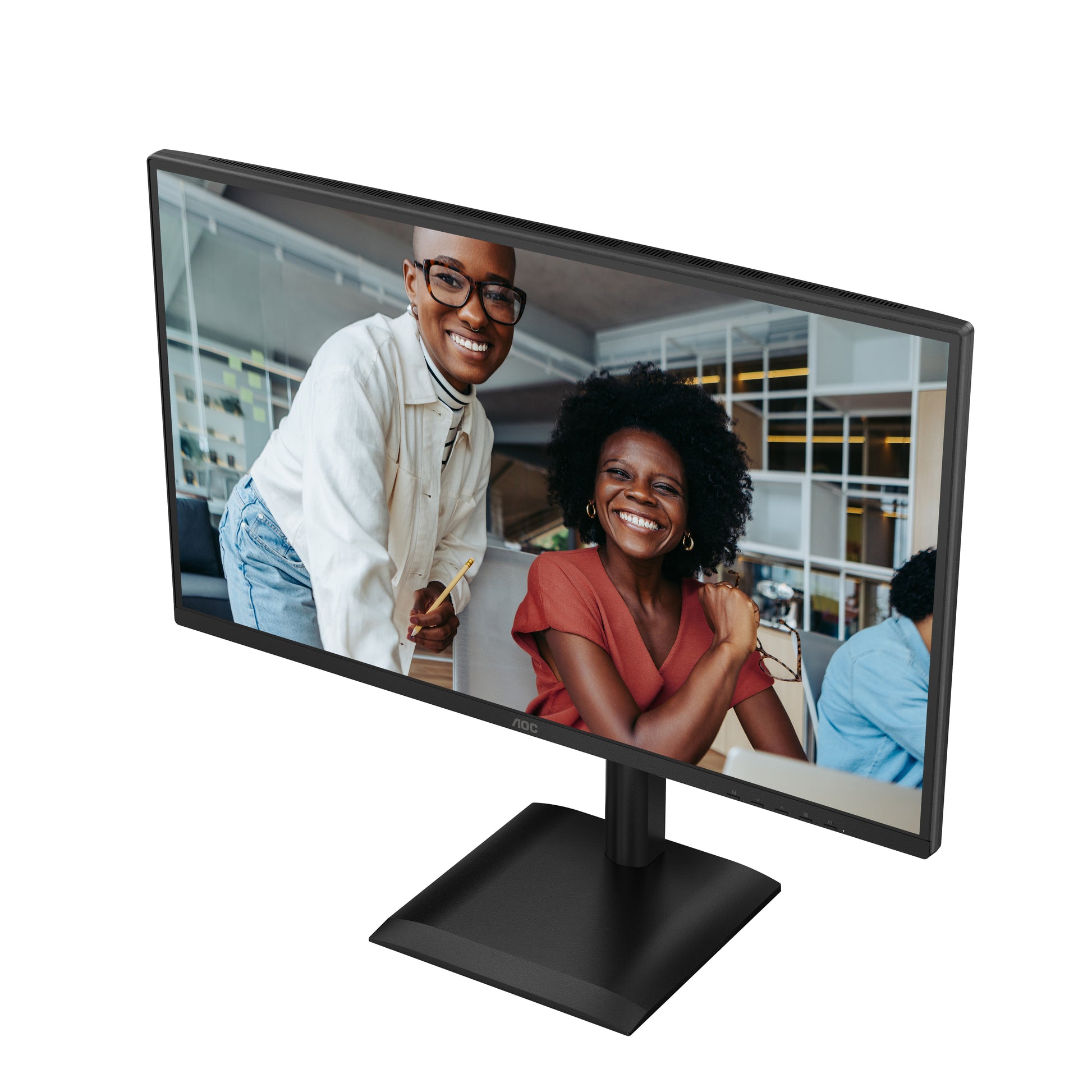 AOC 27E4CV – Monitor, 27", IPS, 120 Hz, 300 cd/m², USB-Hub, Lautsprecher, Adaptive Sync, Schwarz
