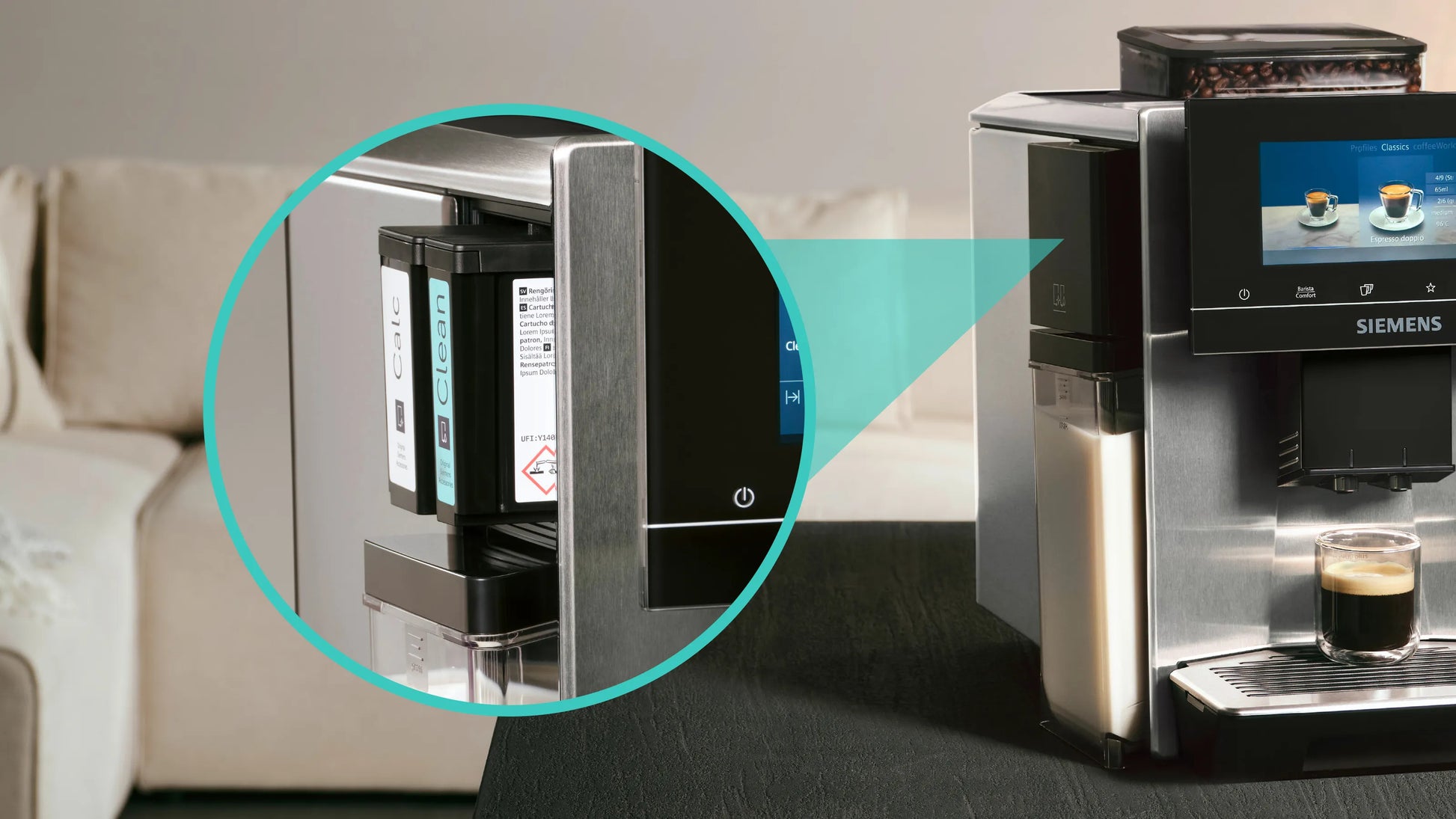 Siemens EQ900 TQ903DZ3 Kaffeevollautomat – 19 bar, 2,3 l, 410 g, Keramik-Mahlwerk, Edelstahl