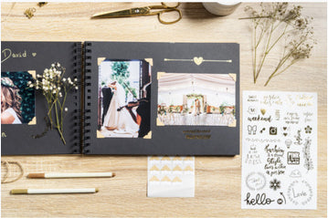 Exacompta Scrap Addict – Scrapbooking-Set – Fotoalbum 32 × 22 cm – inkl. 12 Metallic-Marker, 300 Sticker