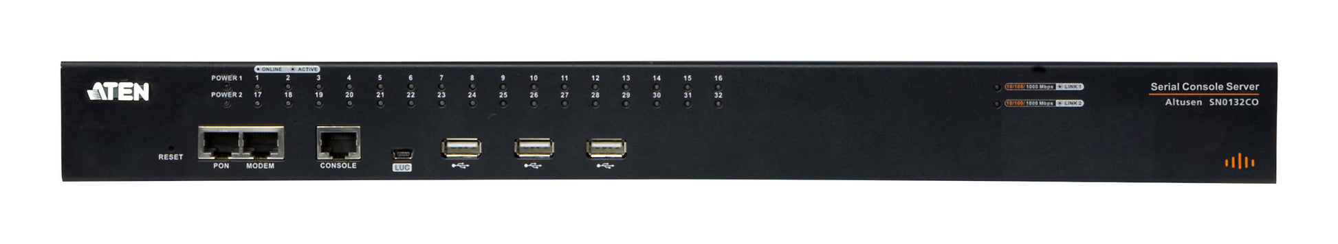 ATEN SN0132CO – Serieller Konsolen-Server – 32×RJ-45, Dual-Strom/Dual-LAN, 1U, Schwarz