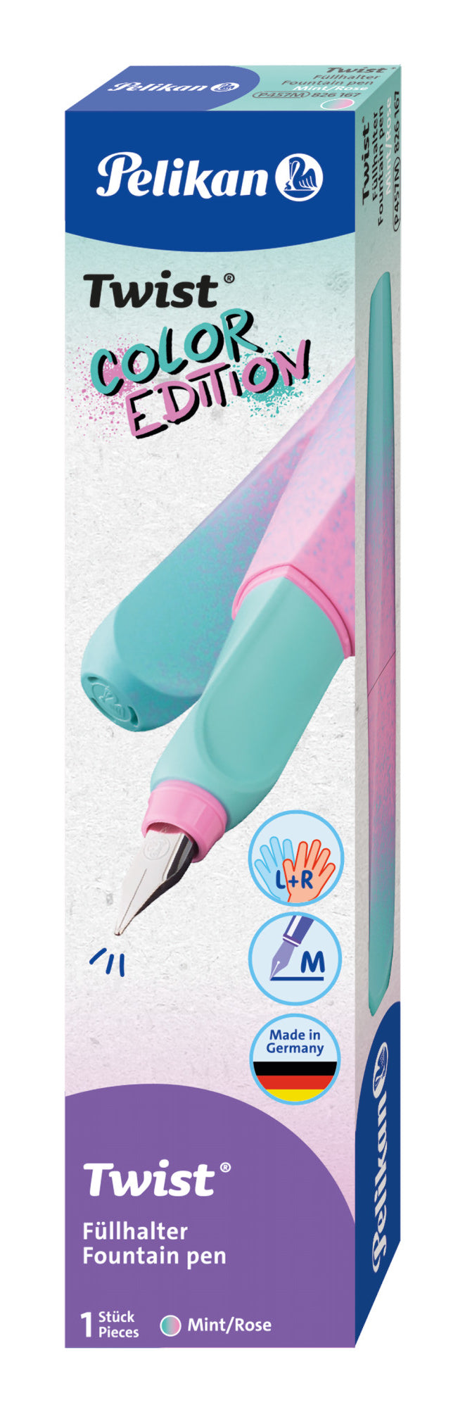Pelikan Twist – Füllfederhalter – M – Mint/Rosé – Edelstahl