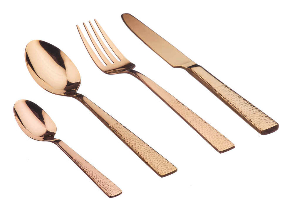 Björn Besteck-Set FINN – 24-teilig, für 6 Personen, Edelstahl 18/0, Kupfer