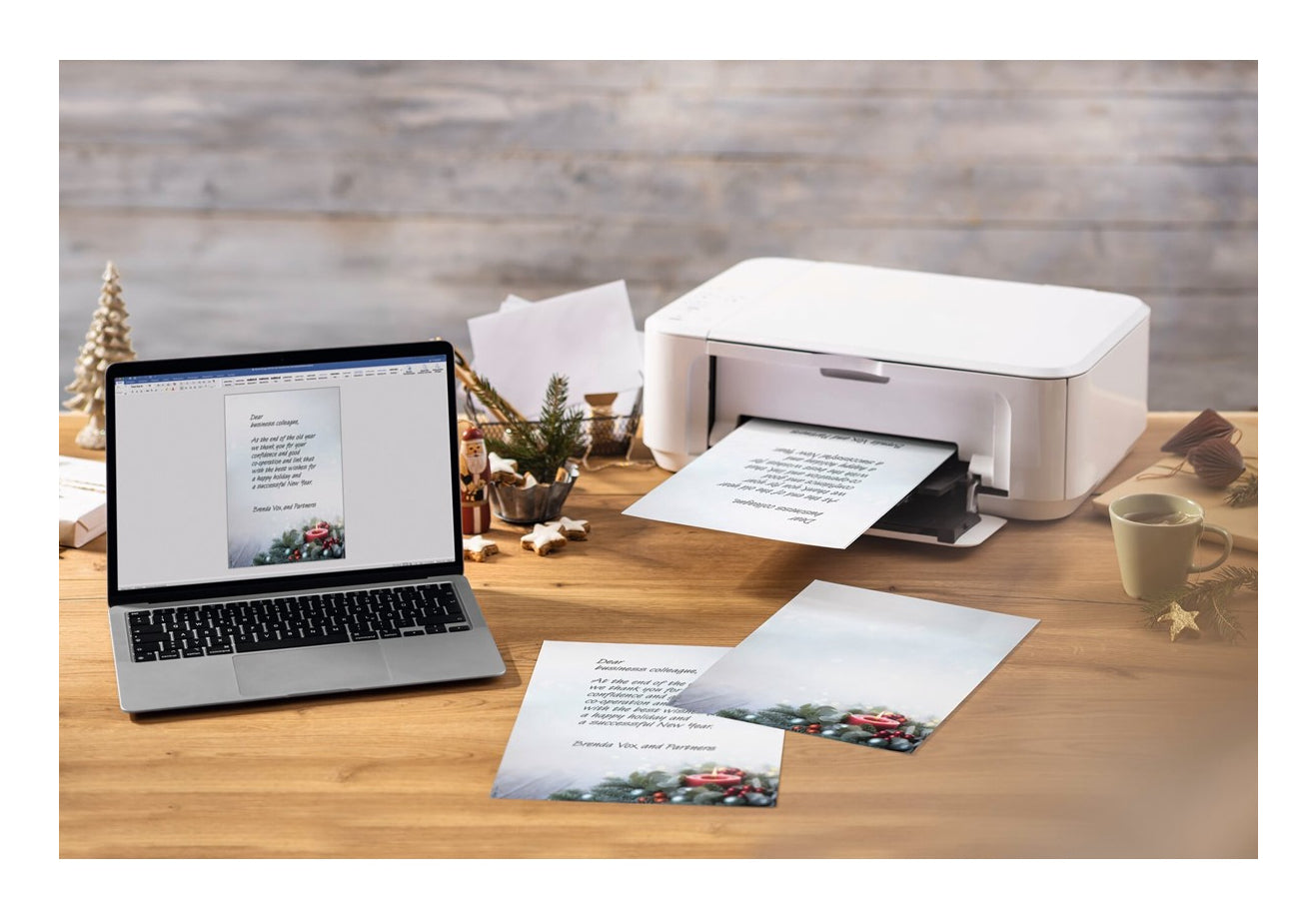 Sigel Motivpapier – A4, 90 g/m², mehrfarbig, Motiv: Candlelight Cheer – für Drucker und Kopierer – 100 Blatt