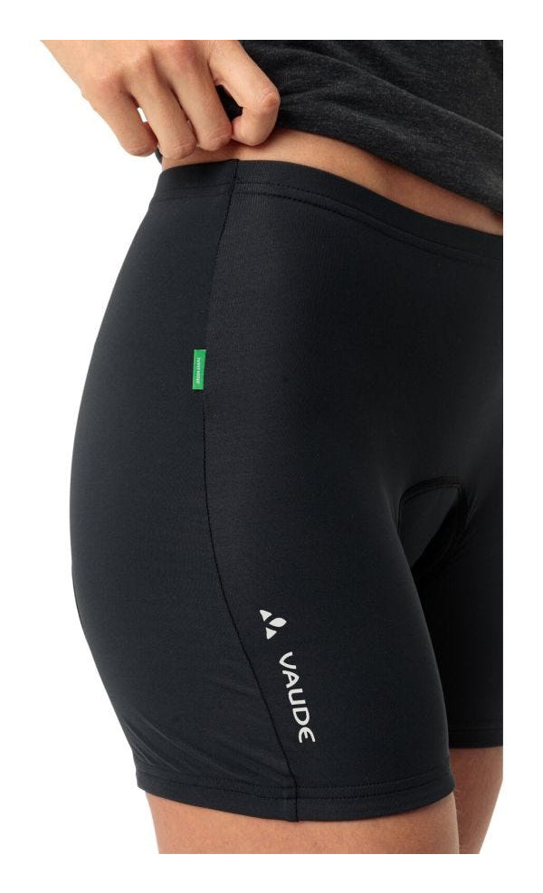 VAUDE Velo-Innenhose T-Pad Damen – Grösse 48 – Schwarz, Polyester/Elasthan (recycelt), Slim fit