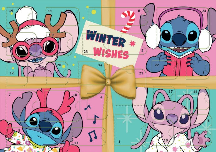 Undercover Adventskalender Stitch Winter Wishes – 24 Überraschungen, 42 × 29,5 × 3 cm